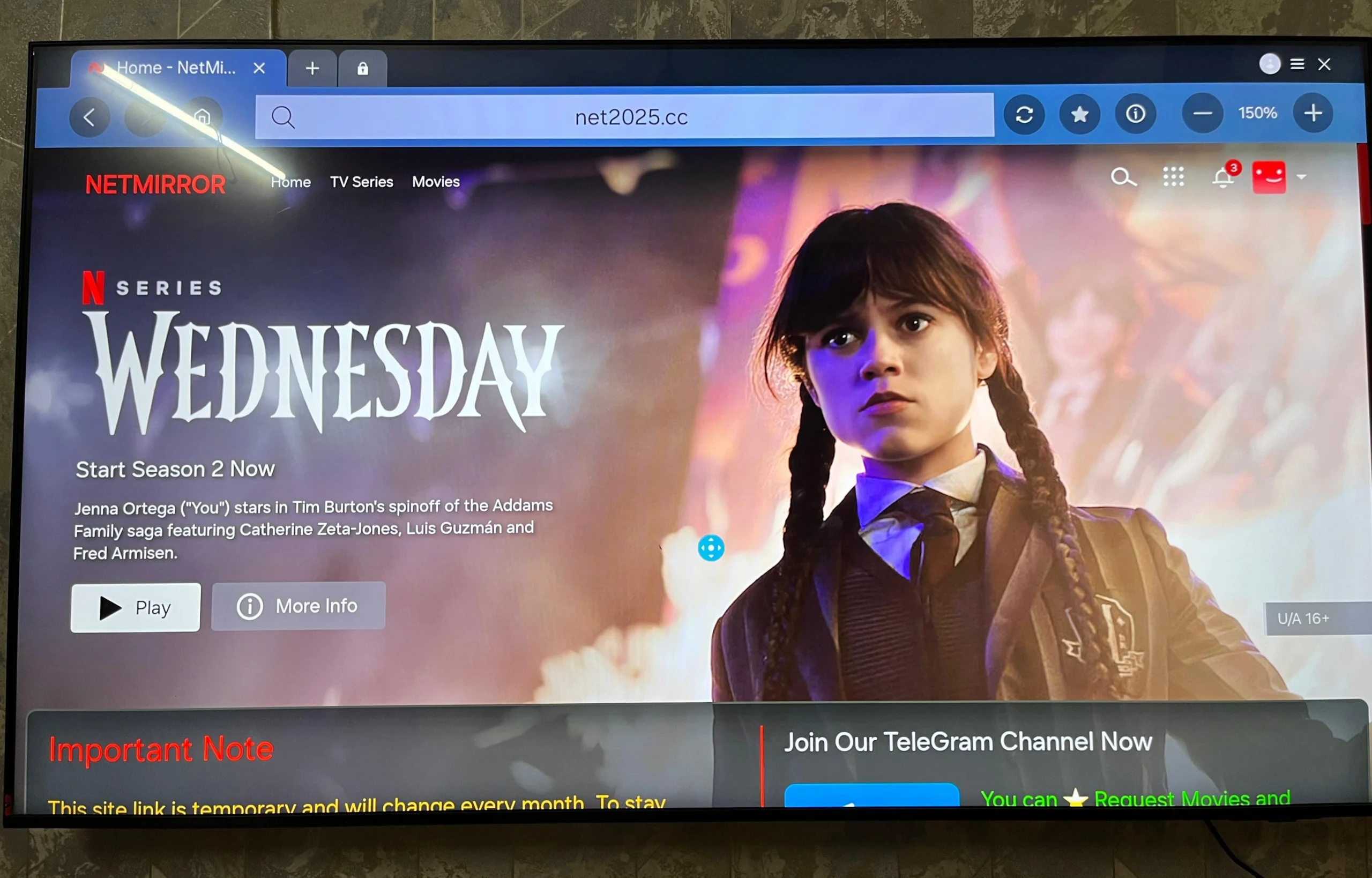 NetMirror Smart TV interface showing streaming dashboard